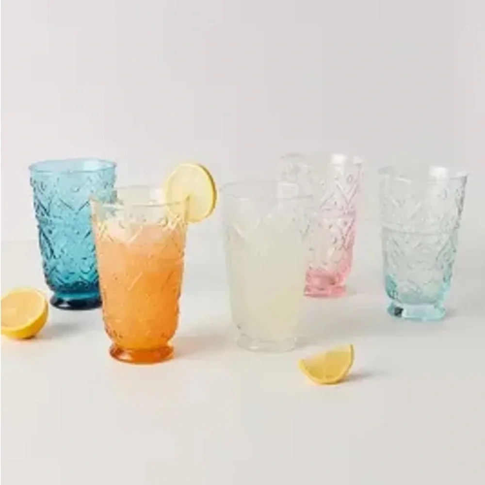 - Bombay Tumbler Glasses, Set of 4/ Color:Mint or Pink